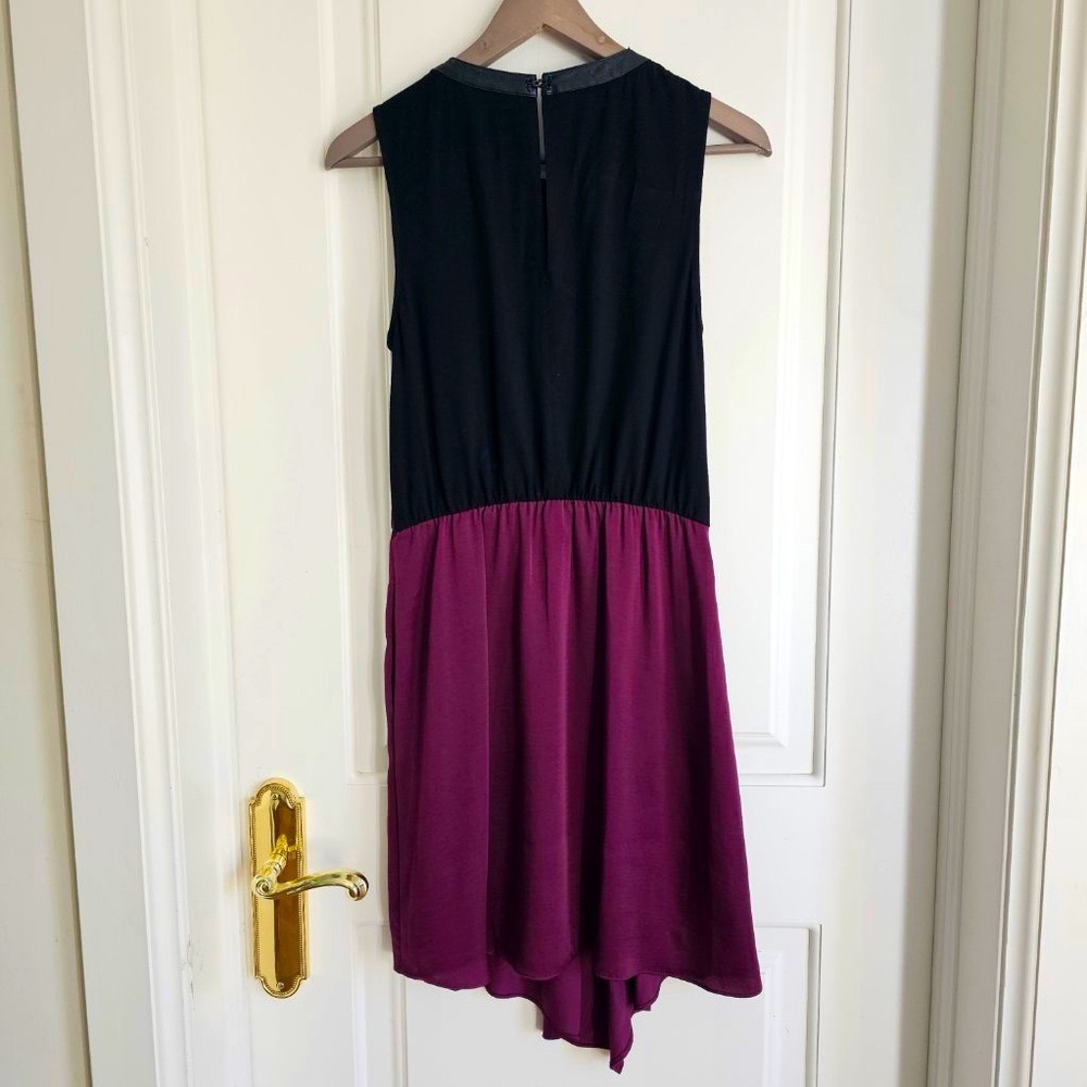 RACHEL ROY Asymmetrical Hem Sleeveless Size 4 Burgundy/Plum & Black Dress - Picture 2 of 10